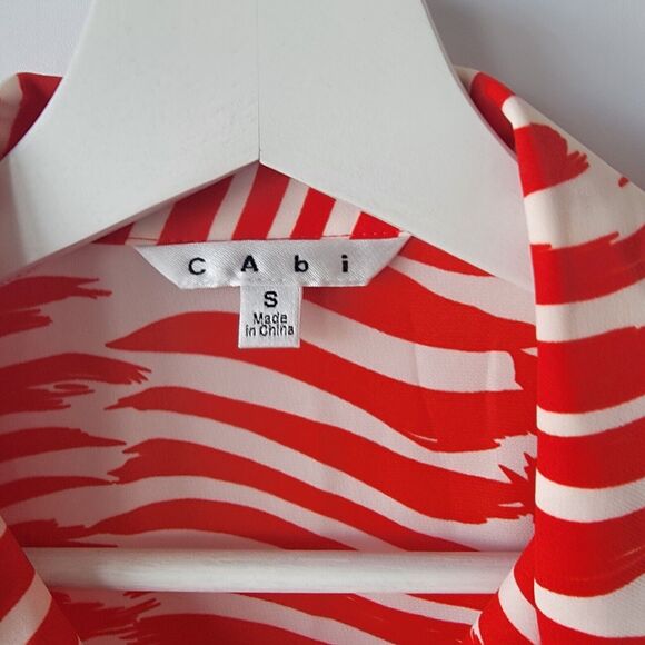 Cabi womens  Brushstroke Tank Sleeveless Dress size S Red/White Pleated Skirt - Picture 6 of 7